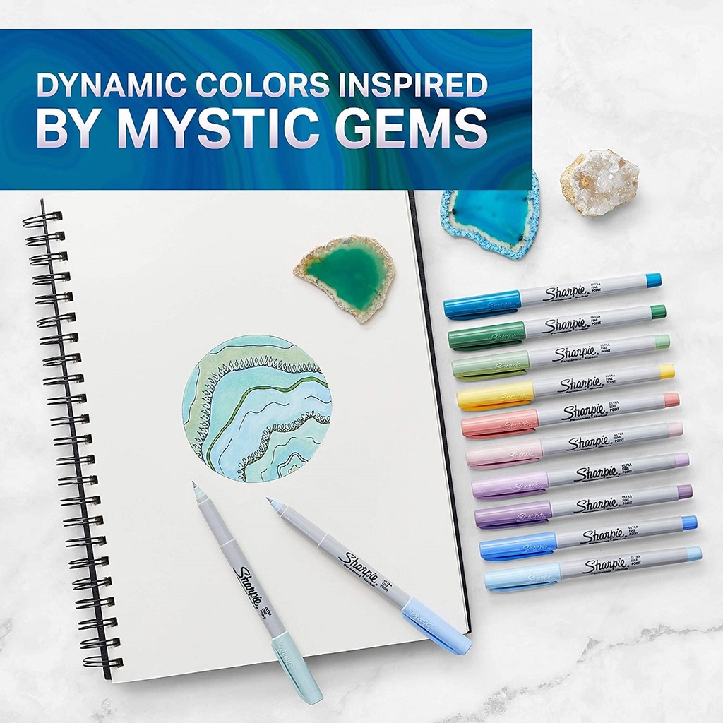 12ct Sharpie Mystic Gems Ultra Fine Point Permanent Markers