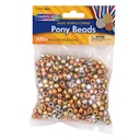 500ct Creativity Street Metallic Pony Beads