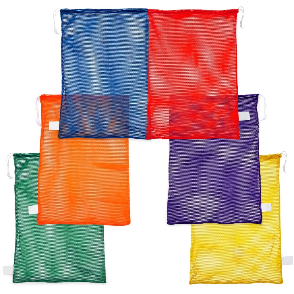 Assorted Color 24" x 36" Mesh Equipment Bags Pack of 6