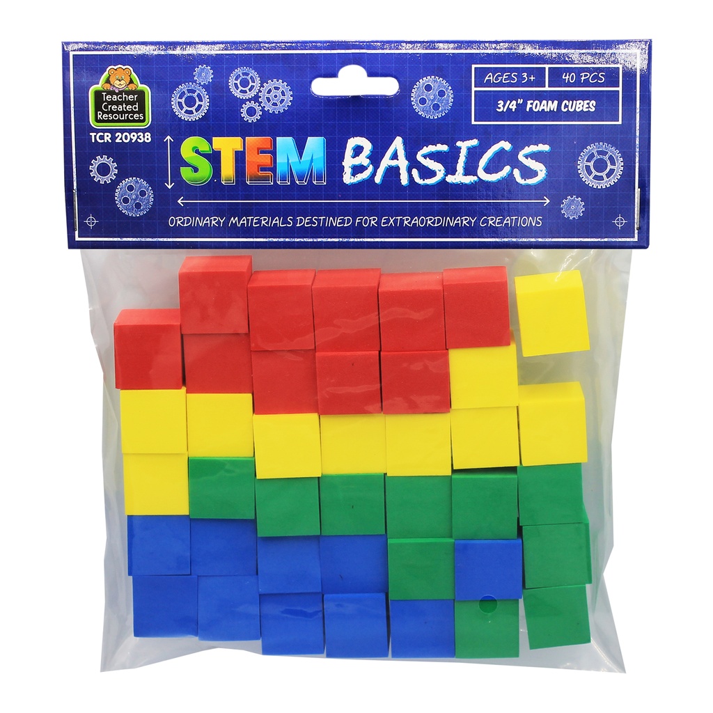 STEM Basics: Multicolor 3/4" Foam Cubes