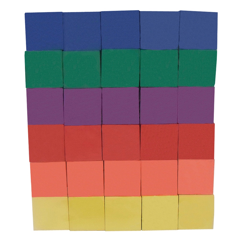 1in Foam Color Cubes 30 Pieces