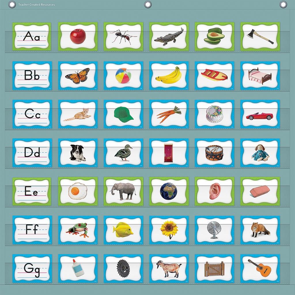 Calming Blue 7 Pocket Chart