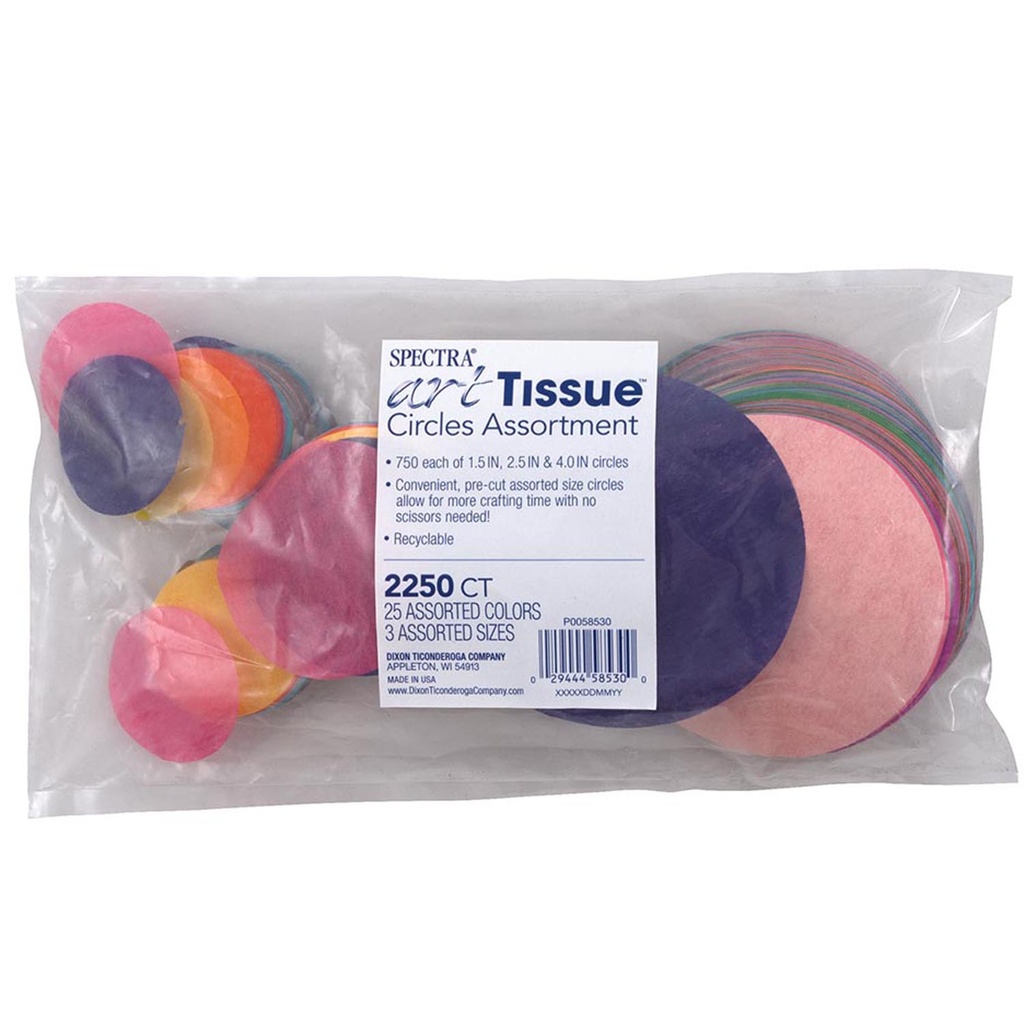 Assorted Bleeding Tissue Circles Assortment 2,250 Circles