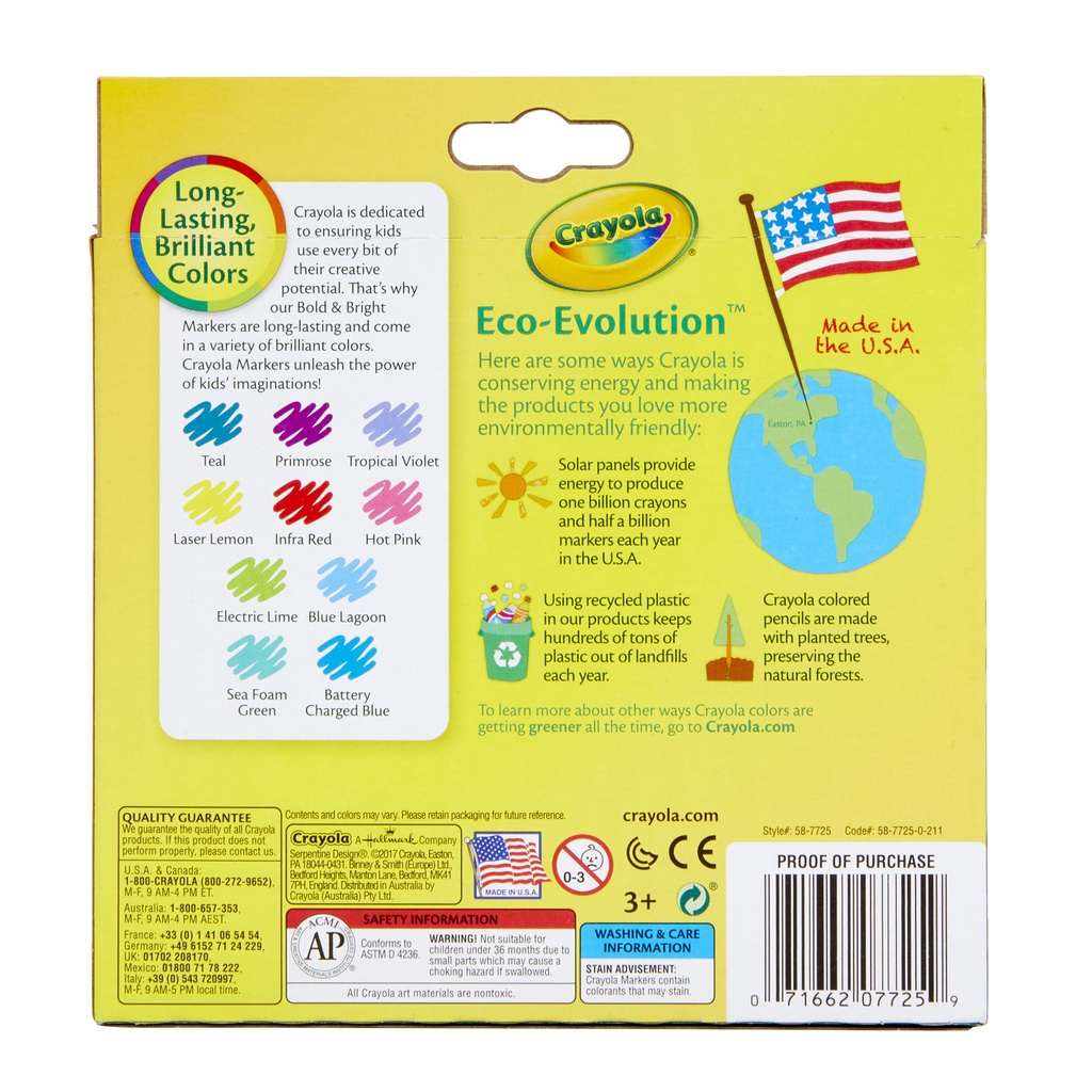 Bold & Bright Colors Broad Line Markers Pack of 10