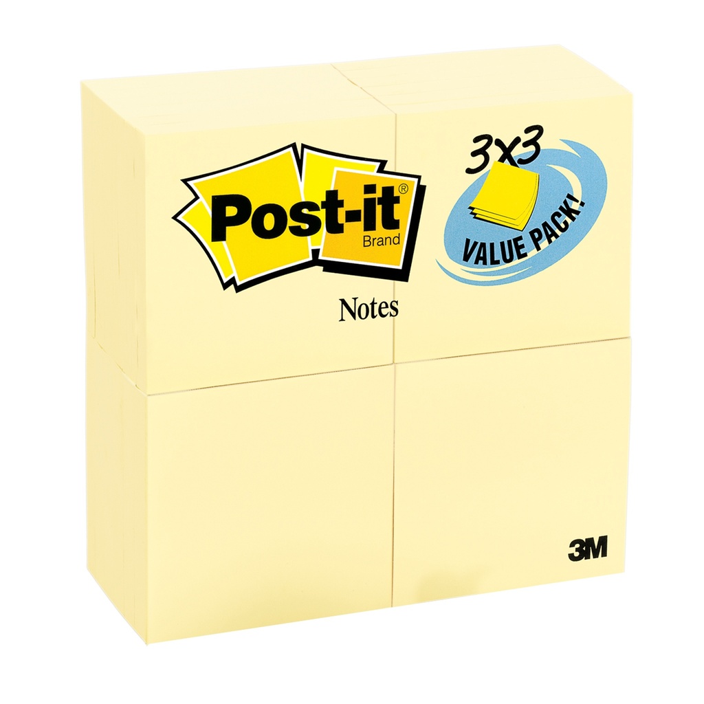Canary Yellow 3" x 3" Notes Value Pack 24 Pads