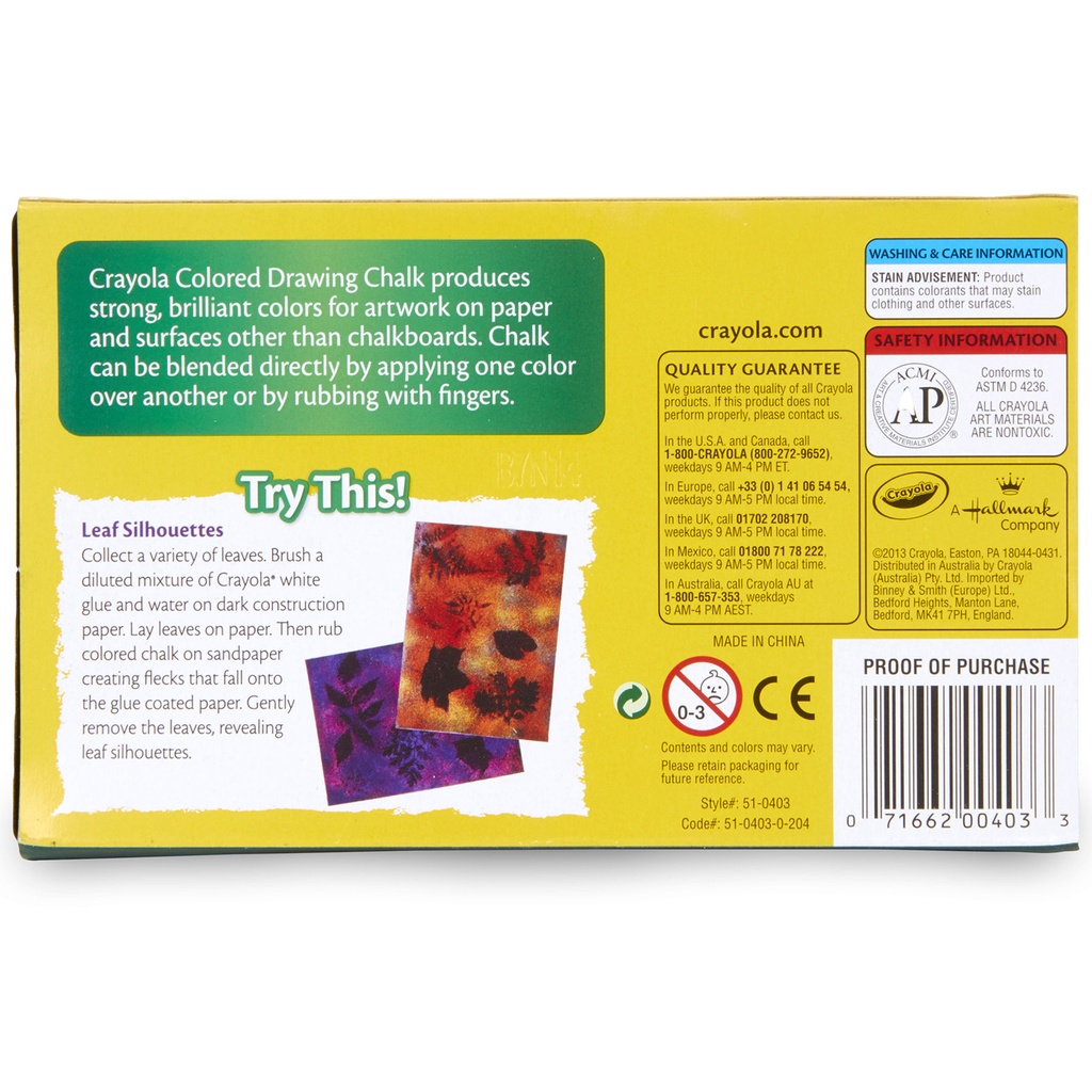 Colored Drawing Chalk 12 Colors
