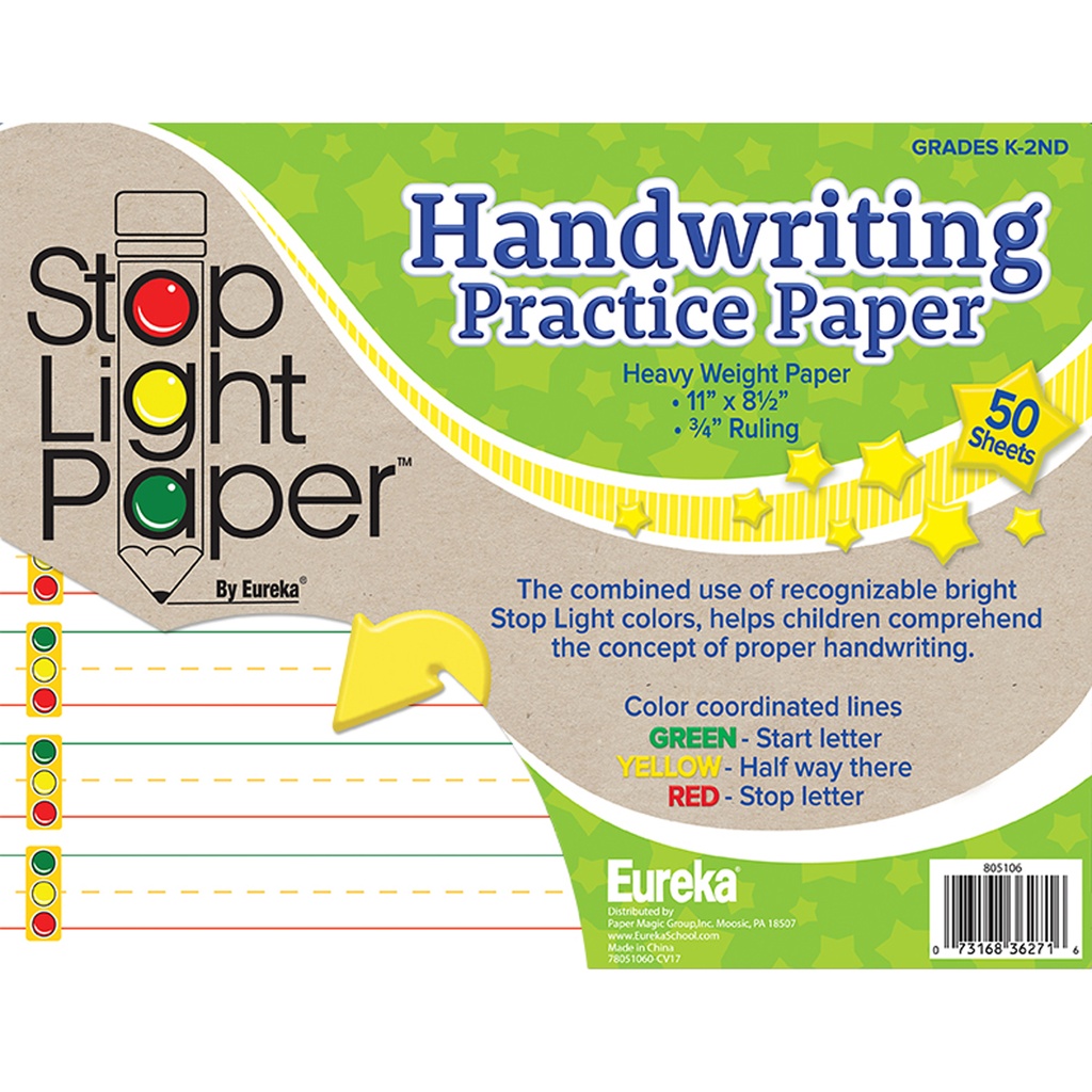 Stop Light Paper Practice Paper Notepad 50 Sheets Pack of 6