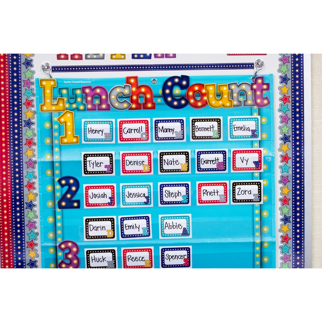 Light Blue Marquee 7 Pocket Chart 