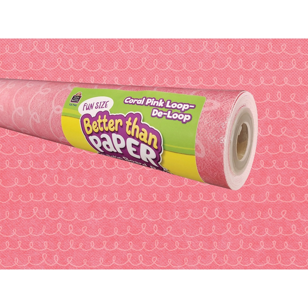 Coral Pink Loop-De-Loop 18" x 12' Fun Size Better Than Paper® Bulletin Board Roll