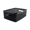 Black Medium Plastic Weave Bins 3ct