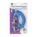 Compass Safety and 6" Swing Arm Protractor Assorted Colors 6ct