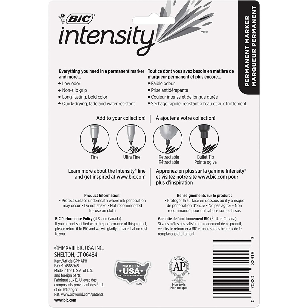 Fine Point Marking™ Permanent Marker Assorted Colors Pack of 8