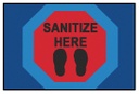 Sanitize Here Stop Rug 3ft x 4ft 6in Rectangle