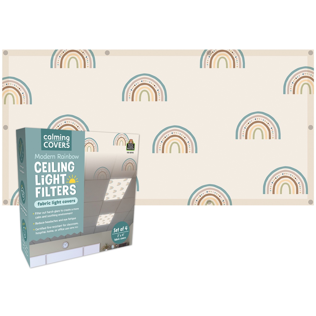 2' x 4' Modern Rainbow Calming Covers Ceiling Light Filters Pack of 4