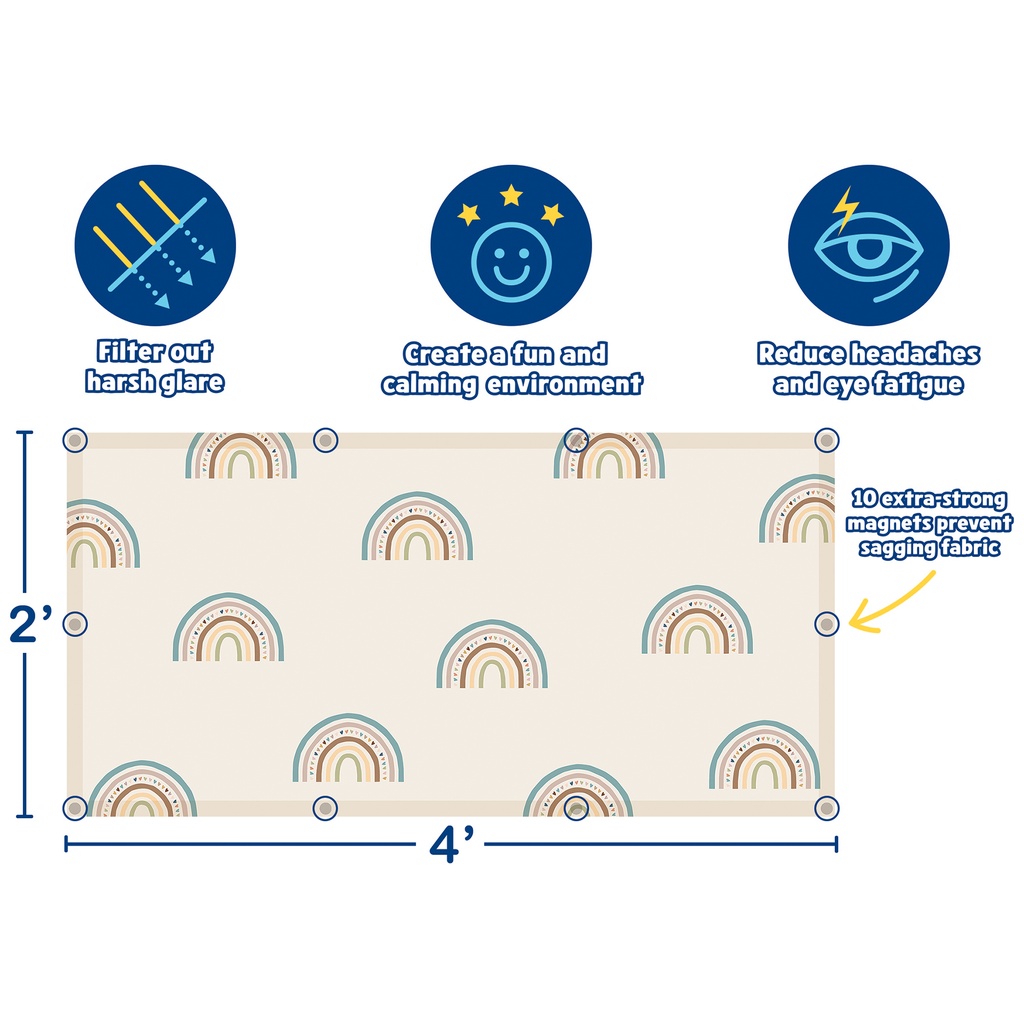 2' x 4' Modern Rainbow Calming Covers Ceiling Light Filters Pack of 4
