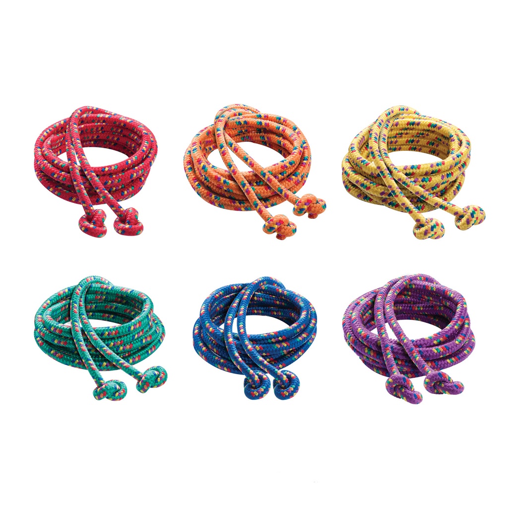 8' Assorted Colors Braided Nylon Jump Ropes Pack of 6