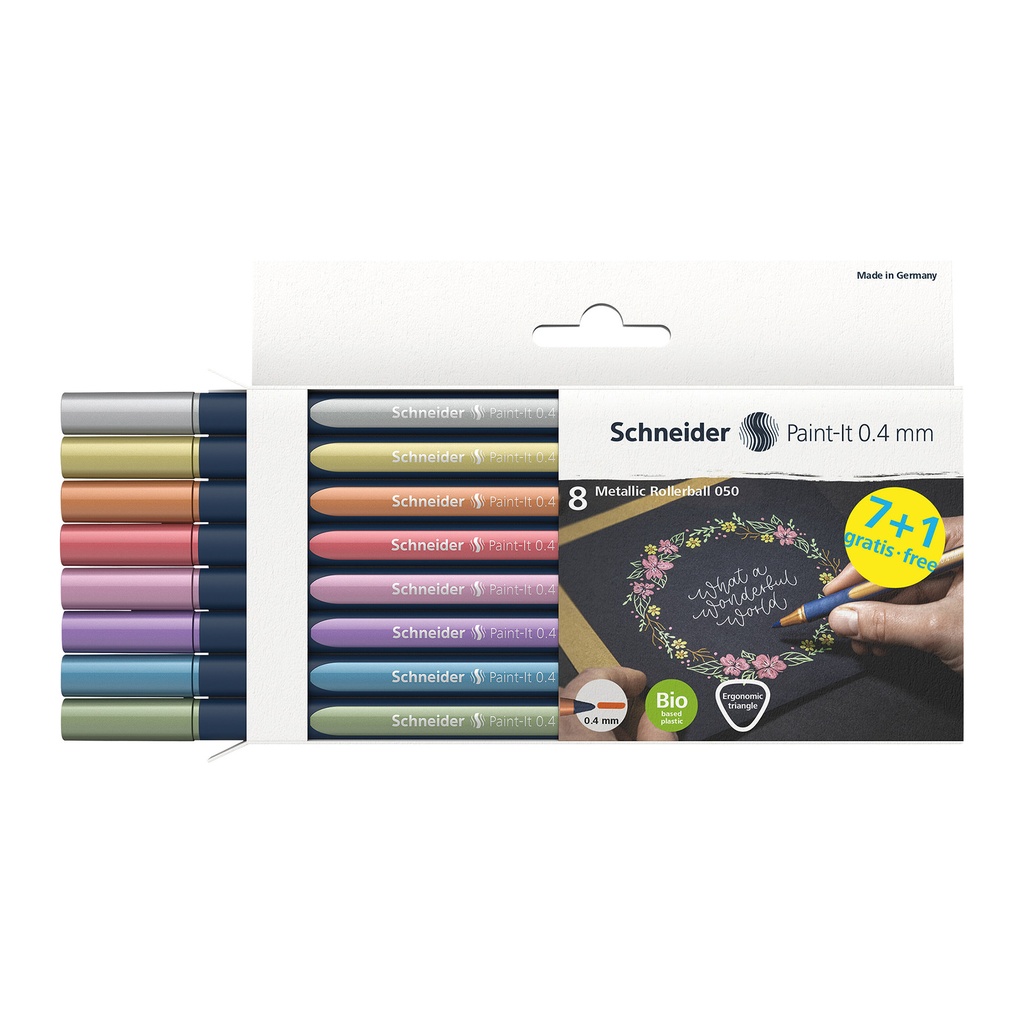 Assorted Schneider Metallic Rollerball Paint-It 050 8 Colors