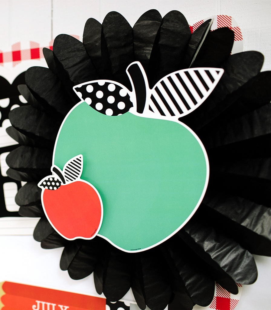 Black, White & Stylish Brights Apples Cut-Outs