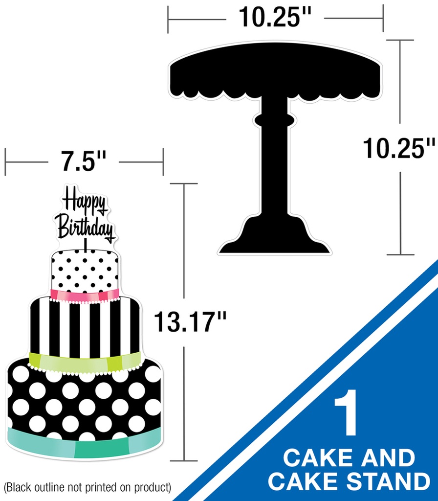 Black, White & Stylish Brights Birthday Bulletin Board Set