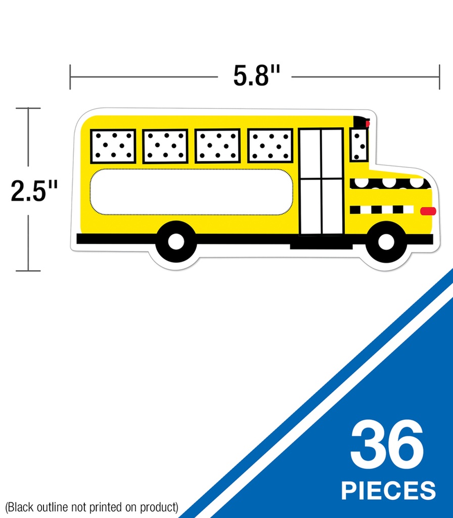 Black, White & Stylish Brights School Bus Cut-Outs