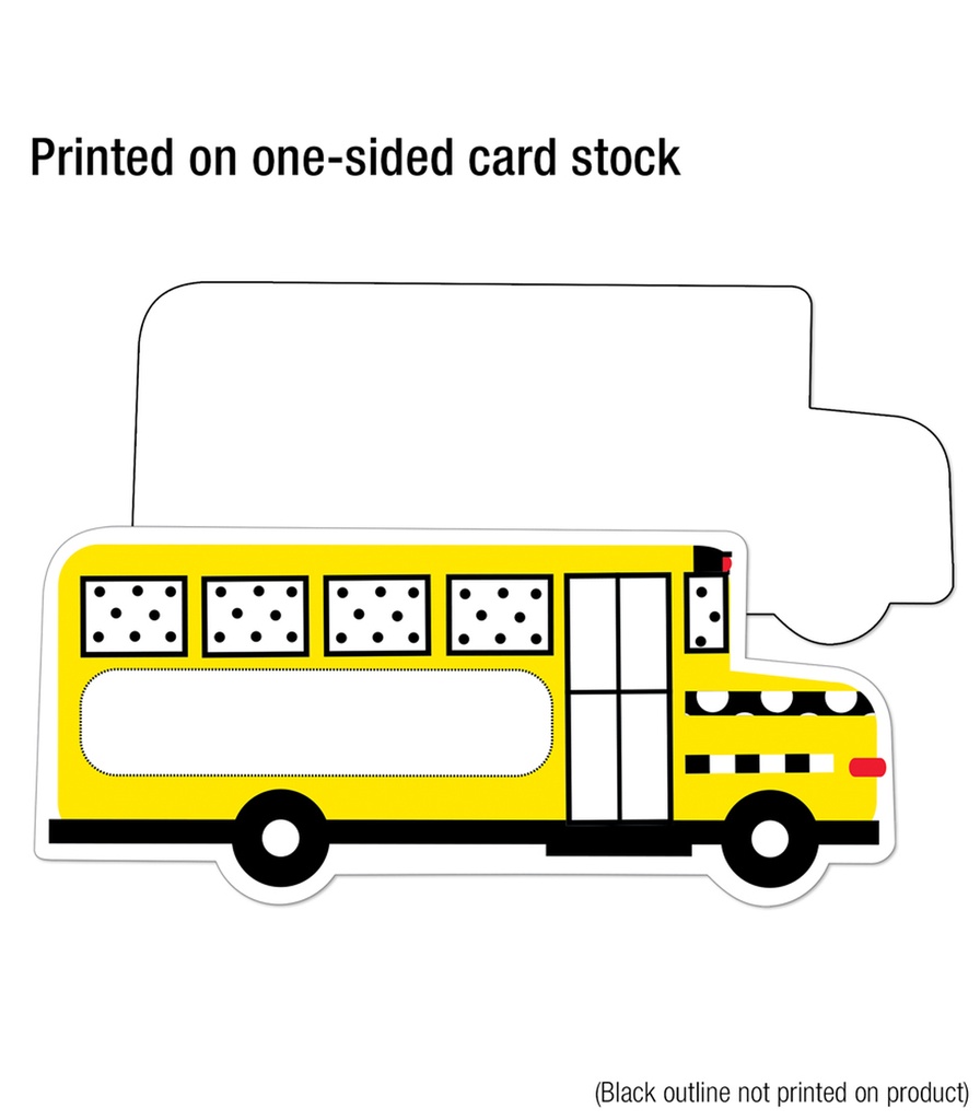 Black, White & Stylish Brights School Bus Cut-Outs
