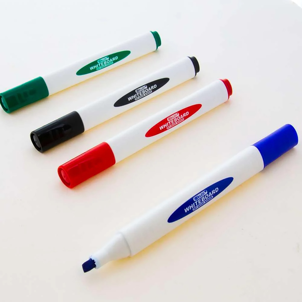 Chisel Tip Triangle Dry-Erase Markers 4 Assorted Colors