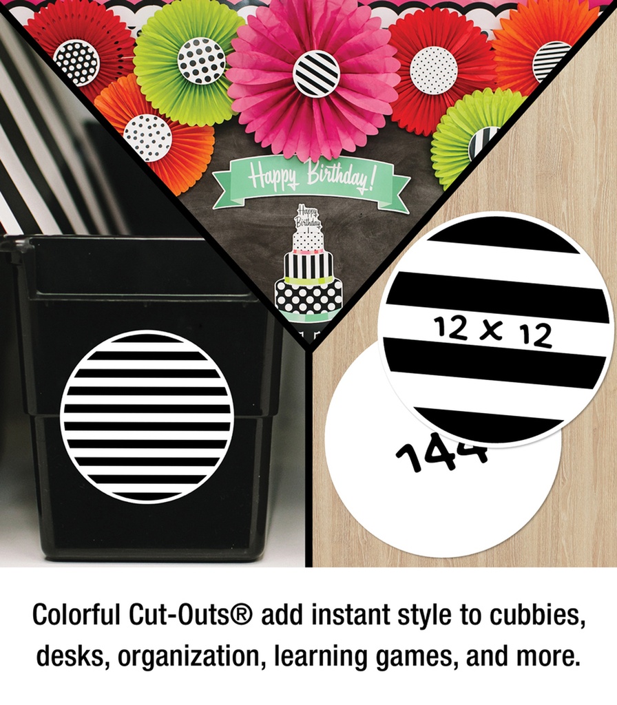 Black, White & Stylish Brights Designer Dots Cut-Outs