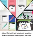 Black, White & Stylish Brights Pencils and Papers Cut-Outs
