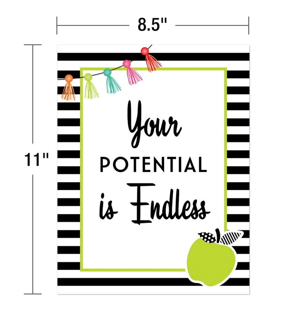 Mini Posters: Black, White & Stylish Brights Poster Set