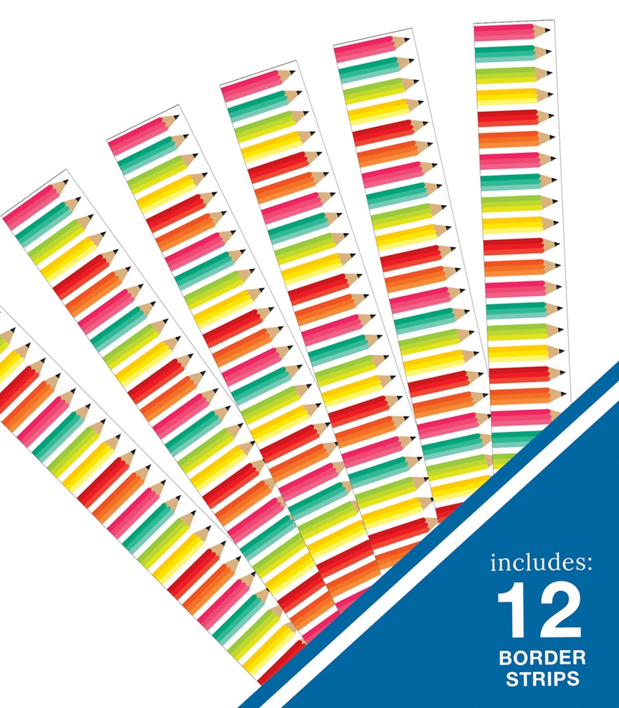 Black, White & Stylish Brights Pencils Straight Borders