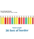 Black, White & Stylish Brights Pencils Straight Borders