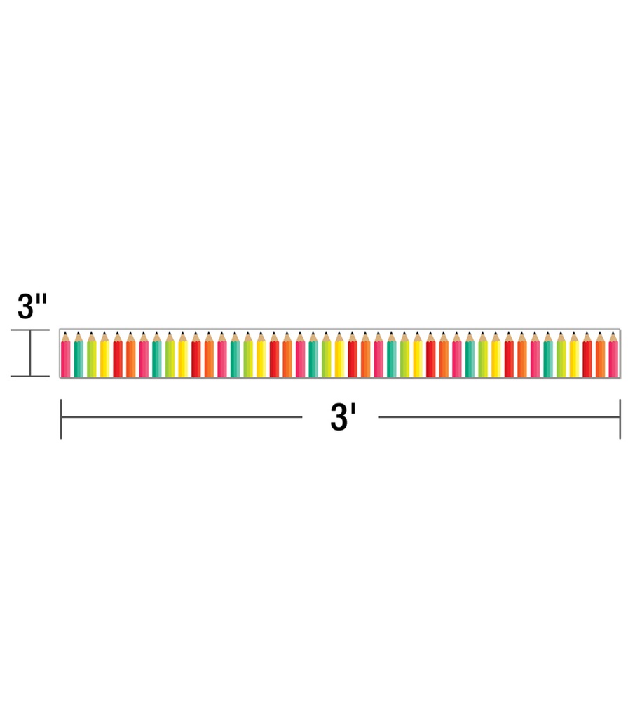 Black, White & Stylish Brights Pencils Straight Borders