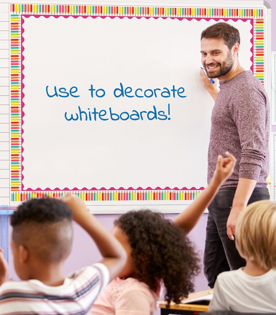 Black, White & Stylish Brights Pencils Straight Borders