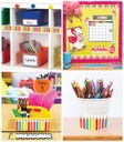 Black, White & Stylish Brights Pencils Straight Borders