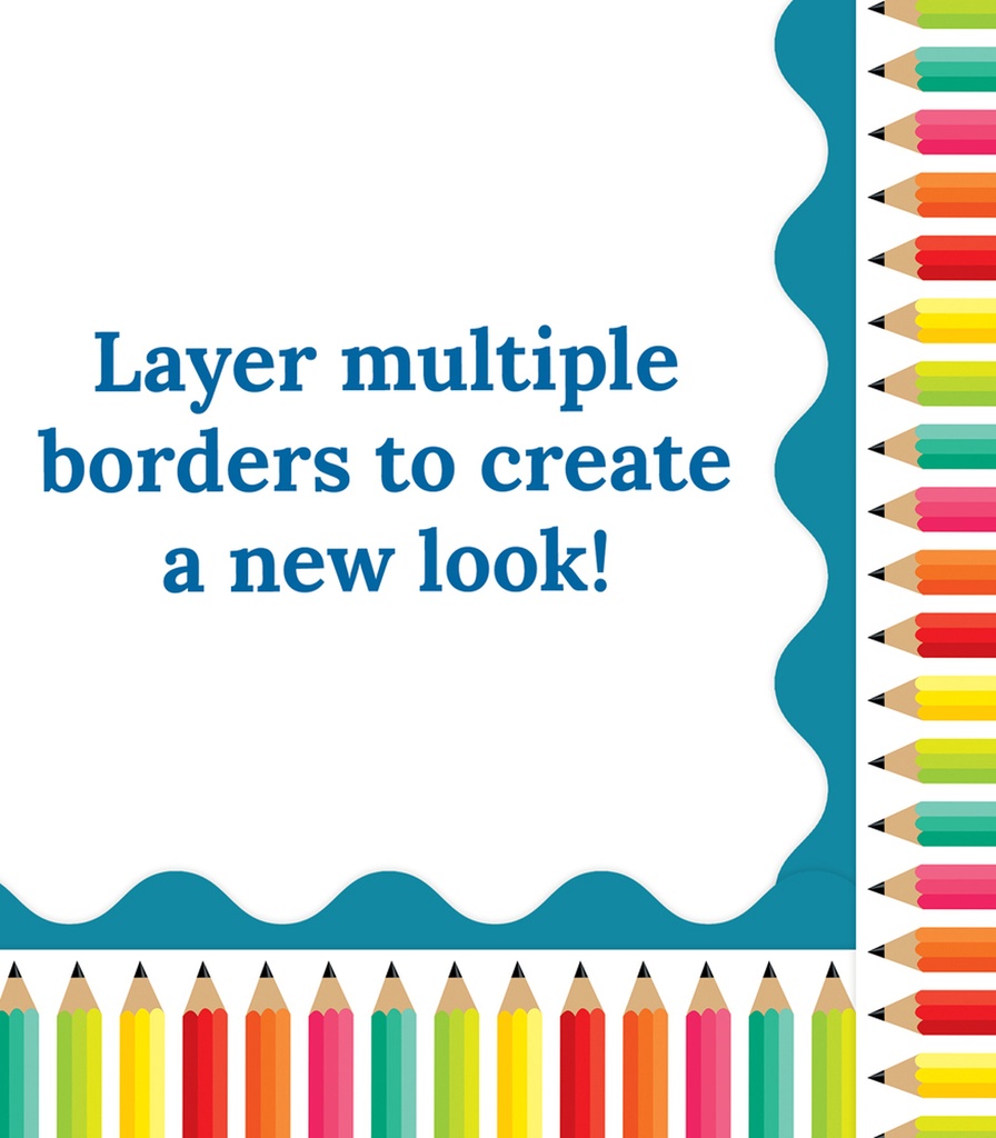 Black, White & Stylish Brights Pencils Straight Borders