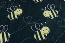 Bees On Black 5' X 7'6" Rectangle Carpet