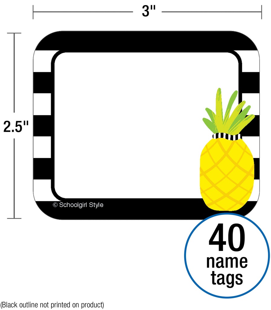 Pineapple Stripe Name Tags