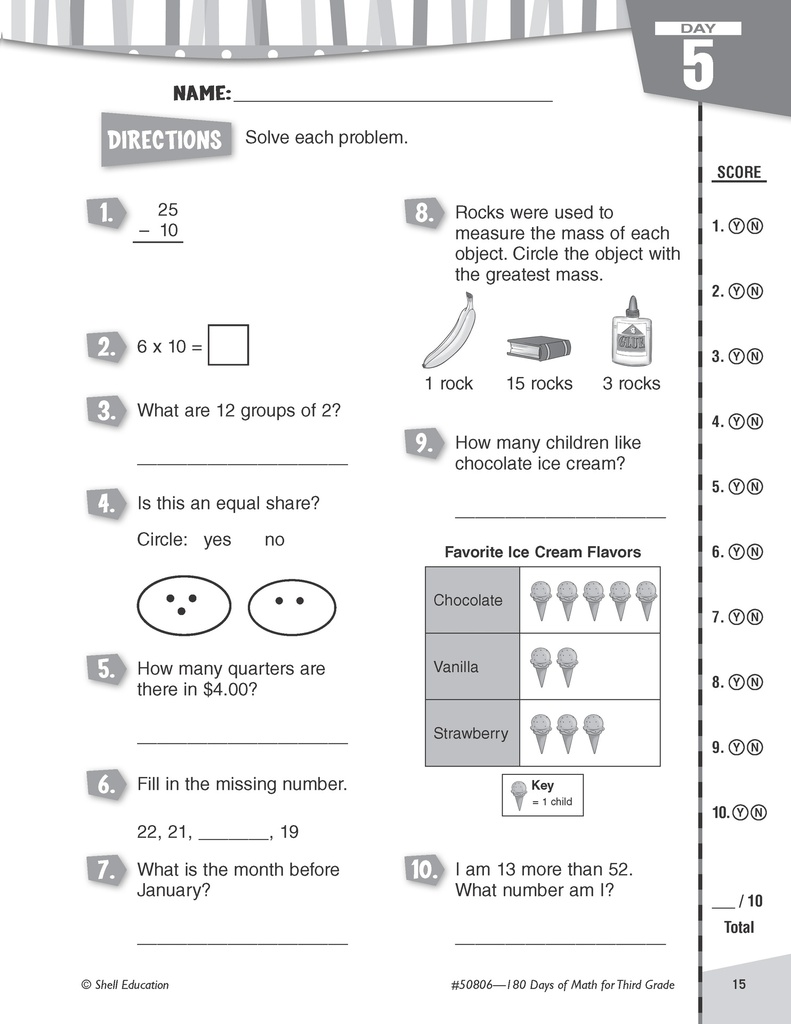 Practice Assess Diagnose 180 Days of Math Gr 3