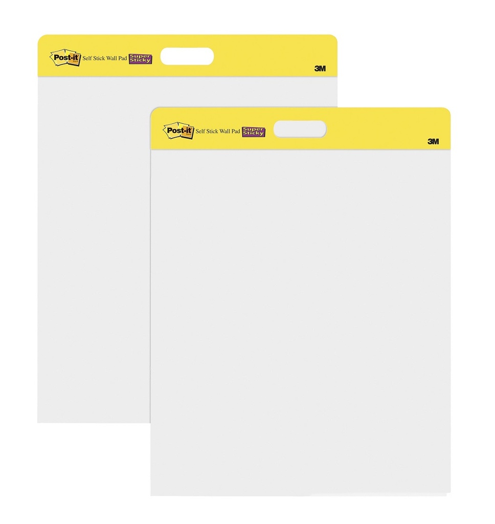 2ct Post-It Self Stick White Unruled Wall Pads