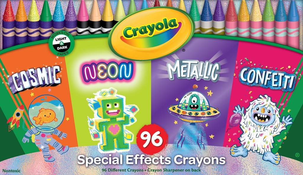96ct Crayola Special Effects Crayon Set (523453 BIN)