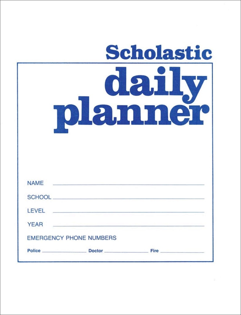 Scholastic Daily Planner