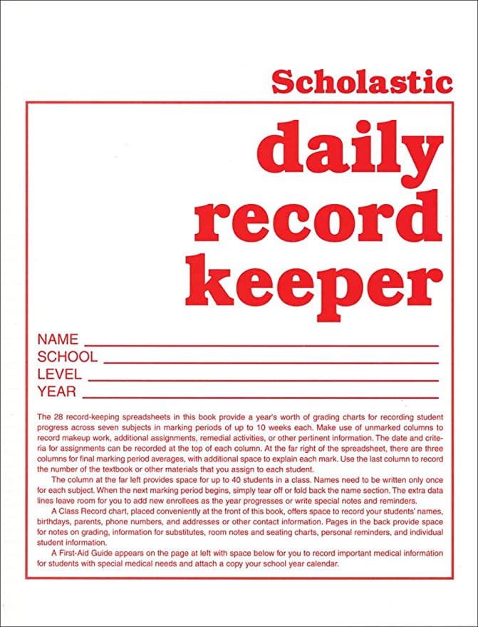 Scholastic Daily Record Keeper