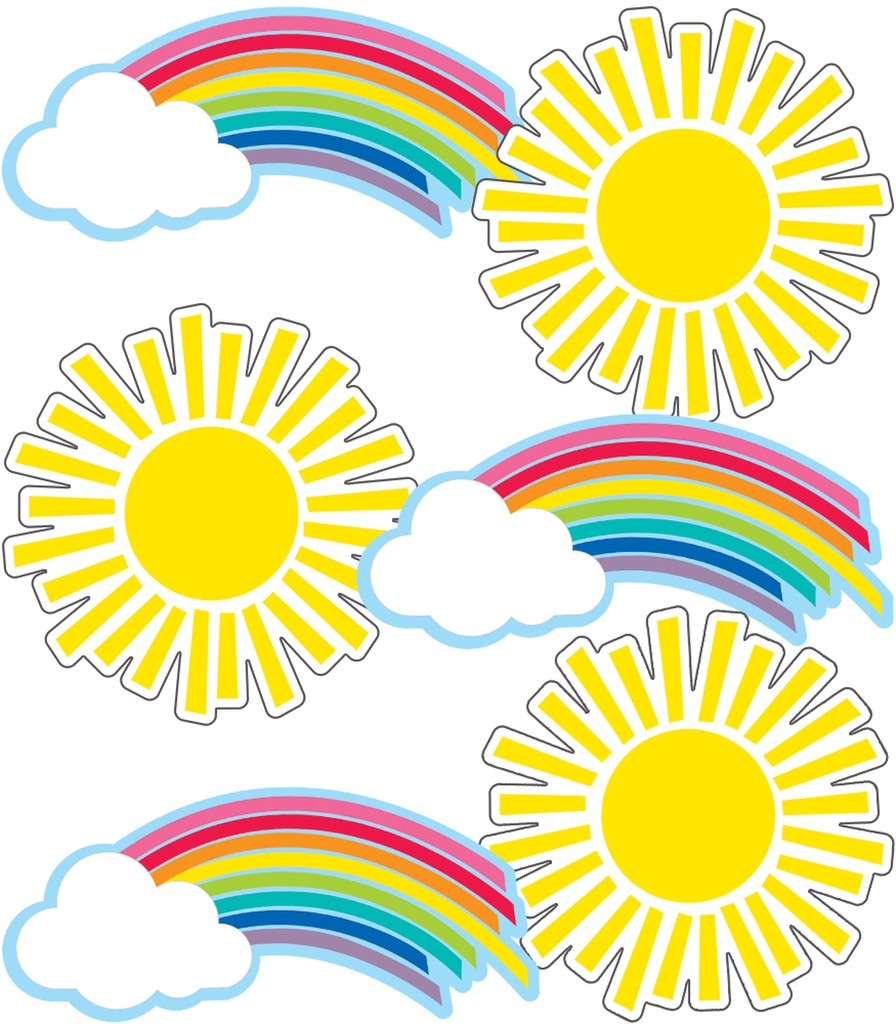 Rainbows &amp; Suns Colorful Cut Outs Assorted