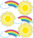 Rainbows &amp; Suns Colorful Cut Outs Assorted