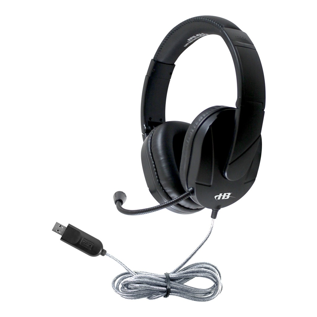 40ct MACH-2 Deluxe-Sized Multimedia Headset with Steel-Reinforced Gooseneck Mic USB Plug