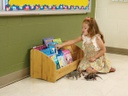 Bamboo Book Display Rack on floor