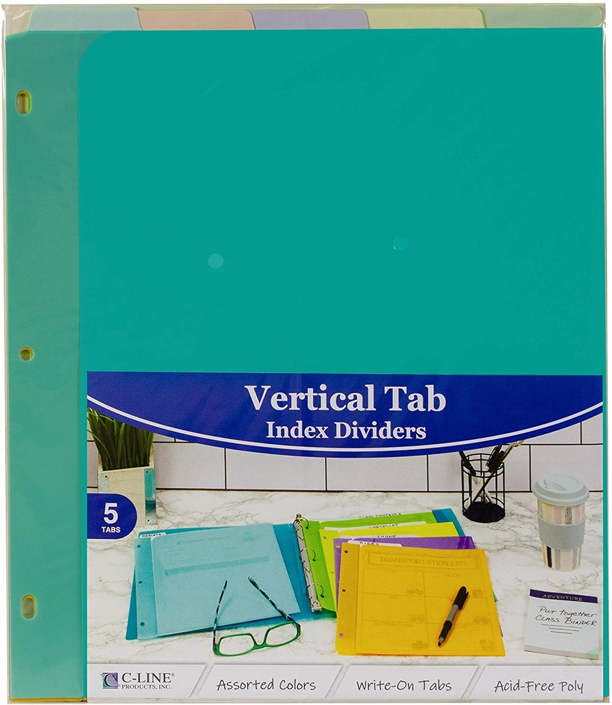 5 Tab Index Dividers with Vertical Tab