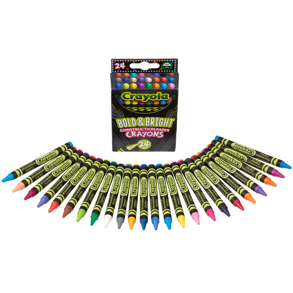 24ct Bold & Bright Construction Paper Crayons