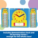 Write & Wipe Clocks Classroom Set, 1 Demonstration Clock, 24 Student Clocks