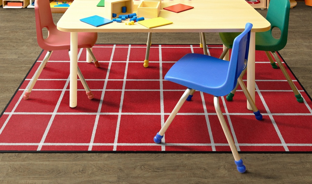Red Check 4' X 6' Rectangle